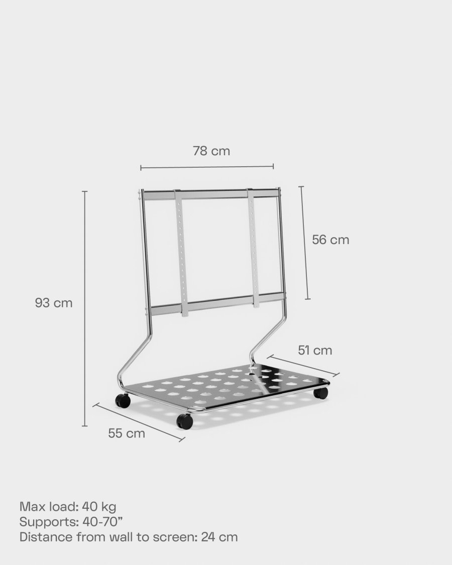 Pedestal Disco TV-Stander H93 cm, Chrome